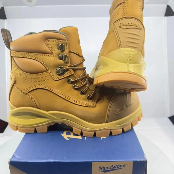 NEW Blundstone Rotoflex Ankle Zip/Lace Composite Safety Boot Wheat Size 6 - Picture 4 of 7